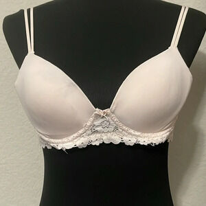 No Boundaries T Shirt Bra Converts to Racerback Lace Frame 34C Pink